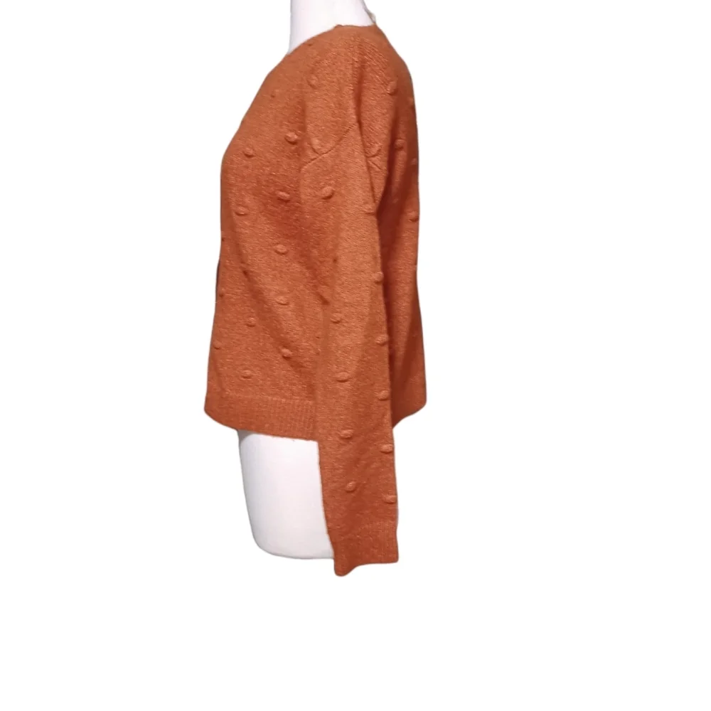 Love By Design S Crew Nwck Sweater Sweatshirt Burnt Orange Polka Dot Kni…